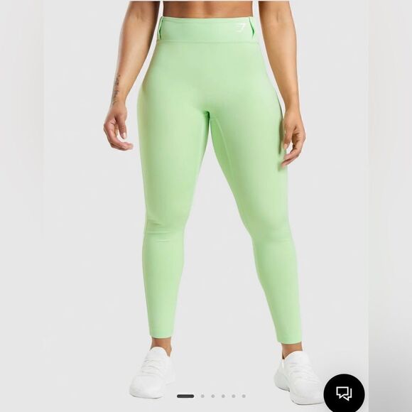 Gymshark high waisted mesh spell out Bali green leggings size medium NWT - Picture 1 of 14